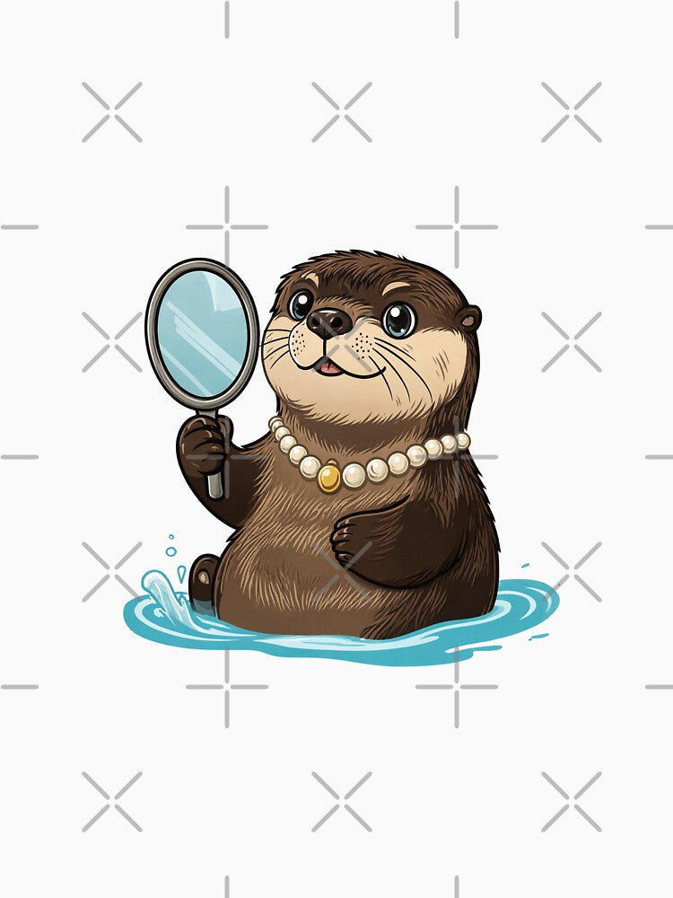 Glamorous Otter Funny Mirror Pun by MOSIDRIP™