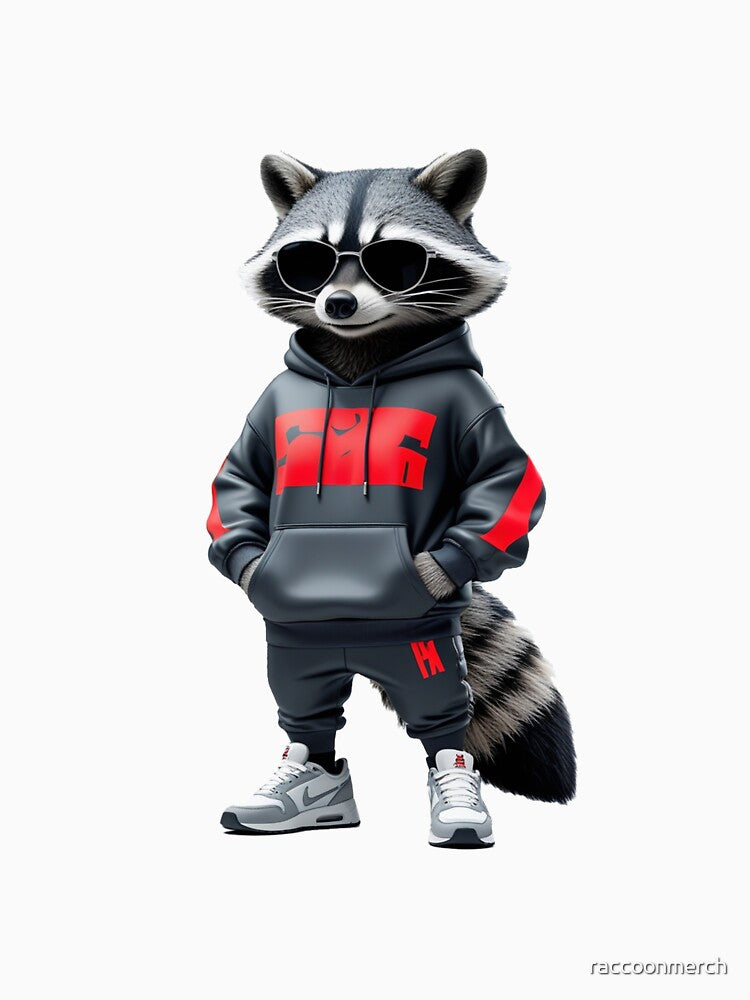 Cool Raccoon in Streetwear Hoodie | Urban Animal Illustration by raccoonmerch