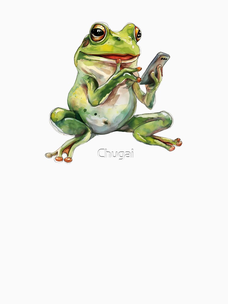Cute Frog on a smart phone by Chugai