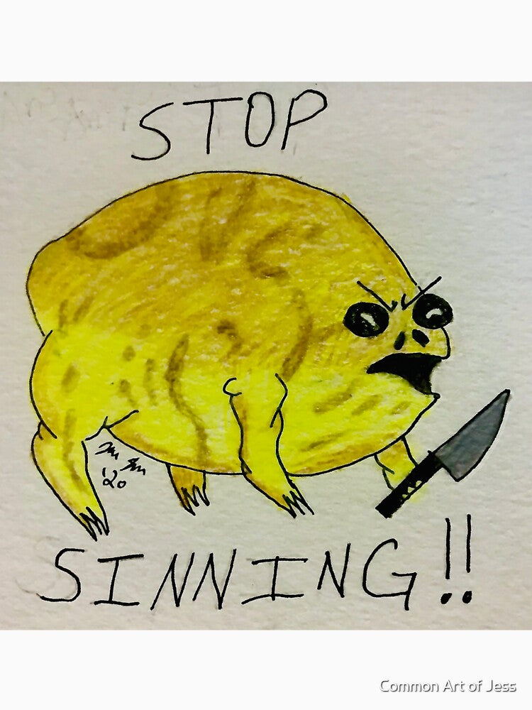 Angry Frog Sin Stopper by Common Art of Jess
