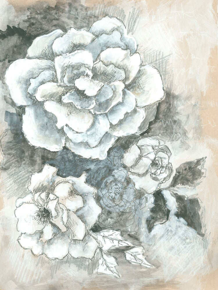 Full Bloom a floral Mixed Media Painting by JourneyHomeMade