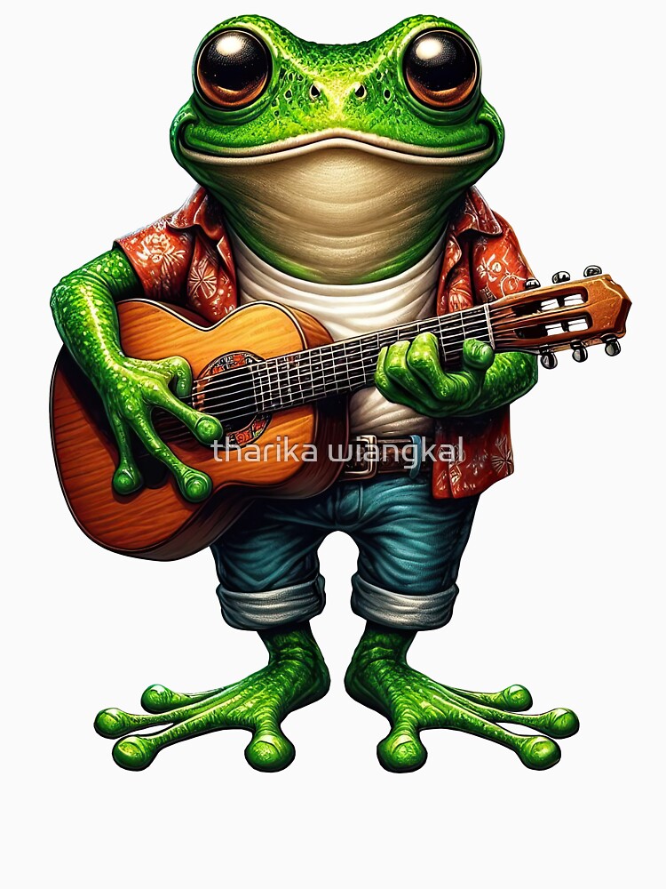 Funny Frog Playing Guitar by tharika wiangkal
