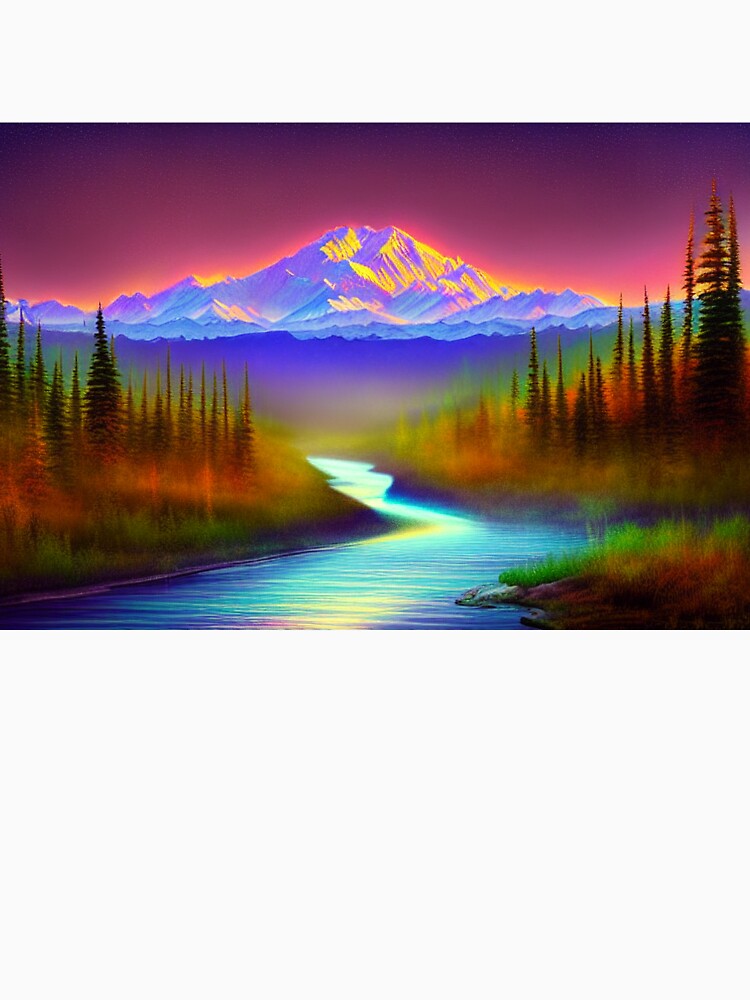 Denali National Park Ethereal digital painting with Dramatic Coloring 2 by DiatomDesigns
