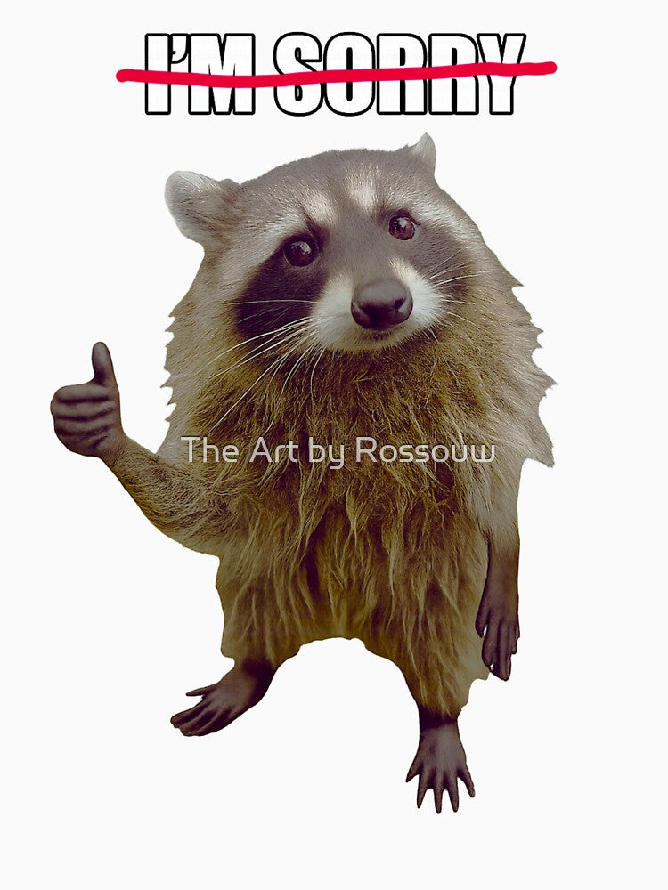 Funny Raccoon Meme - I'm sorry, Not by The Art by Rossouw