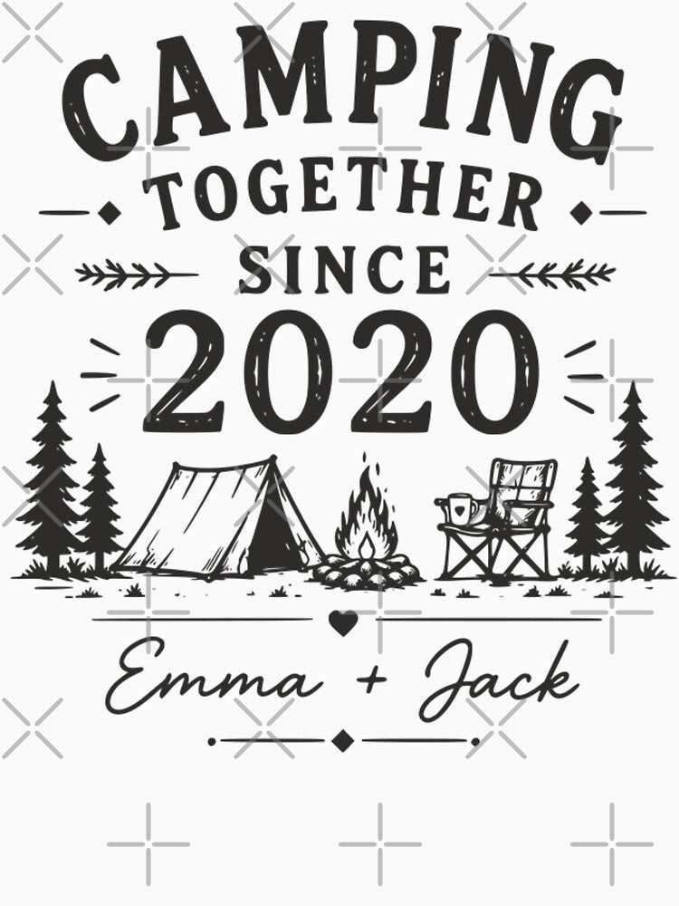 Camping Together Since Personalized Couple Camping Gift by TeeVerse27