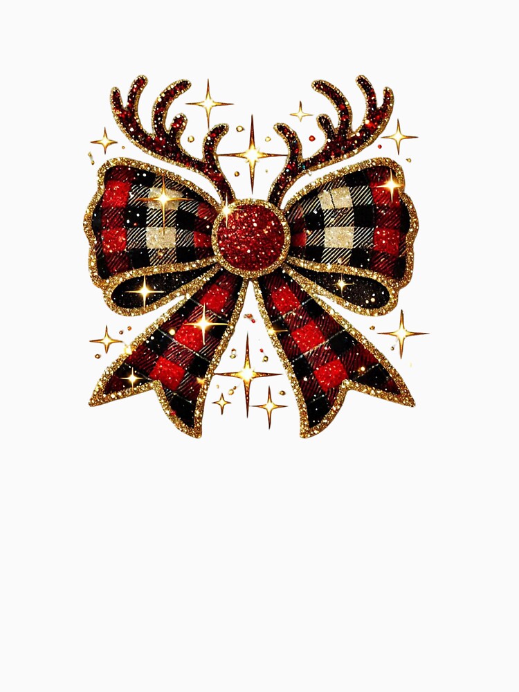 Coquette Boo Christmas T-shirt Design | Coquette Boo with Festival Bold Sparkles Design by mahsanart