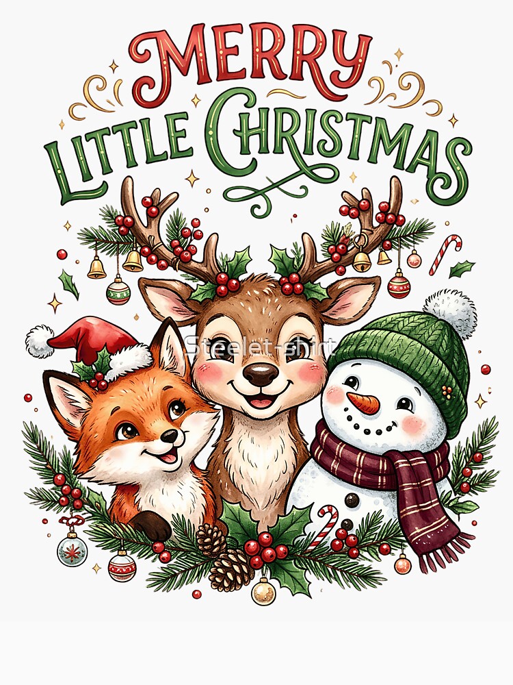 Merry Little Christmas Woodland Trio by Steele-Art