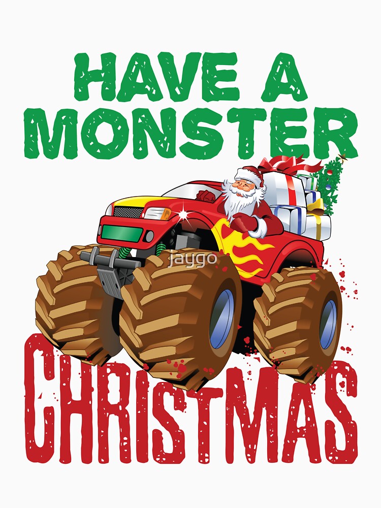 Have a Monster Christmas Cute Santa on Monster Truck by jaygo