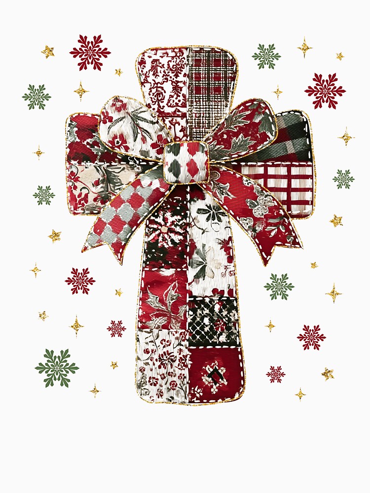 Trendy Patchwork Christmas Cross by Verbutler
