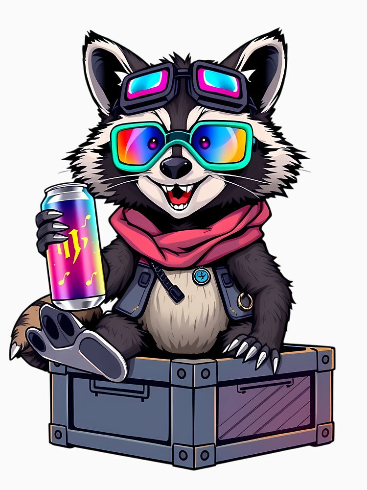 Neon Raccoon Break by DaniArtDesign81