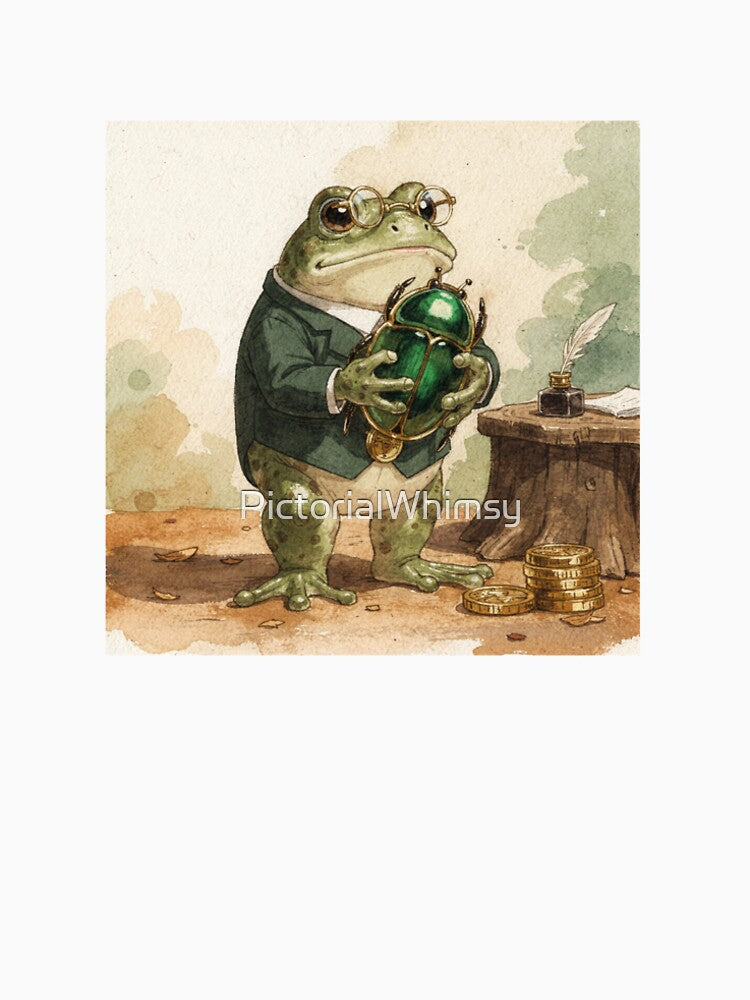 Frog Banker Guarding One Shiny Coin by PictorialWhimsy