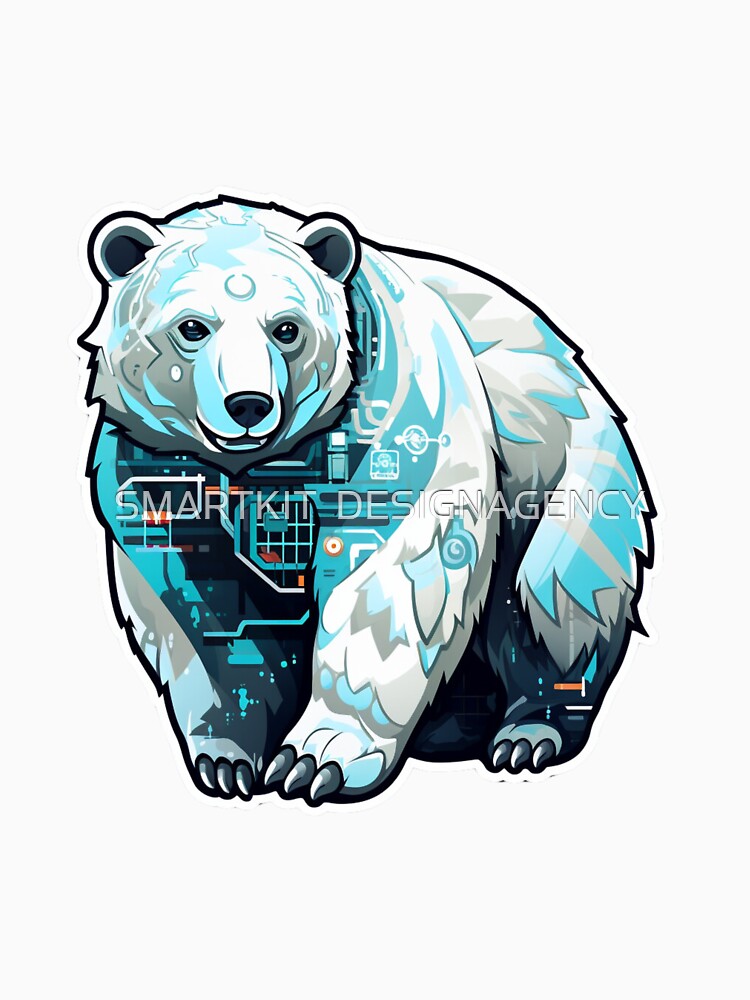 Cyber Polar Bear // Polar Bear // Cool Animal // Cyber Animal // Future Animal Art // Animal Warrior // Animal Cute Art by SMARTKIT  DESIGNAGENCY