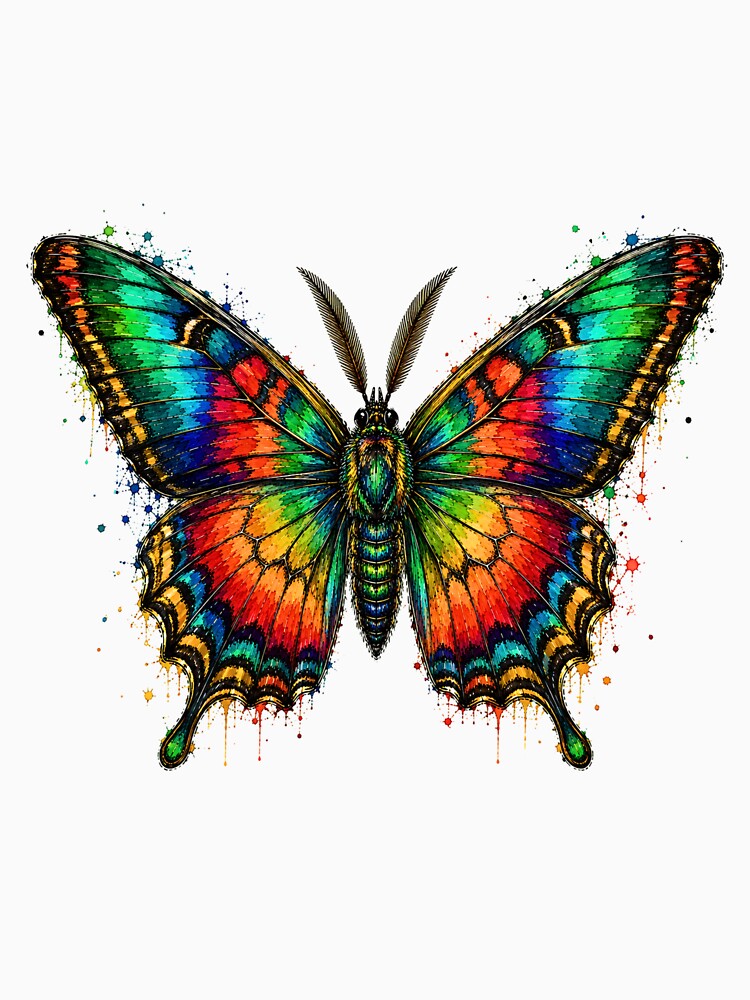 Madagascan Sunset Moth Watercolor Art – Colorful Tropical Moth Illustration by ColorSplash123