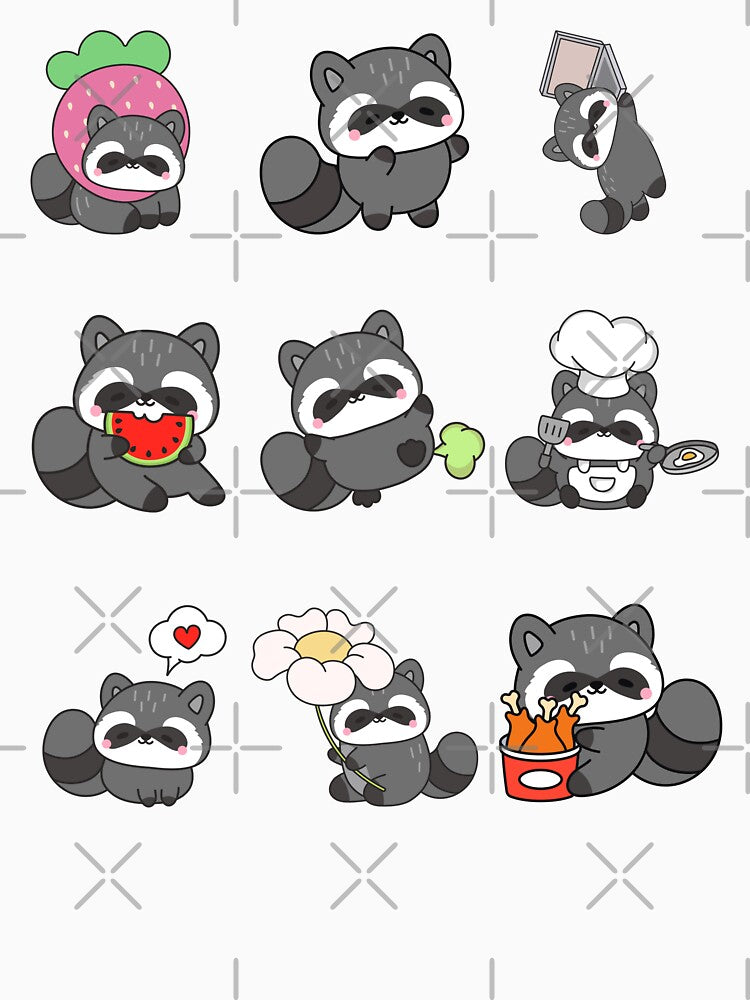 Cute Kawaii Raccoon Bundle by creativerooney