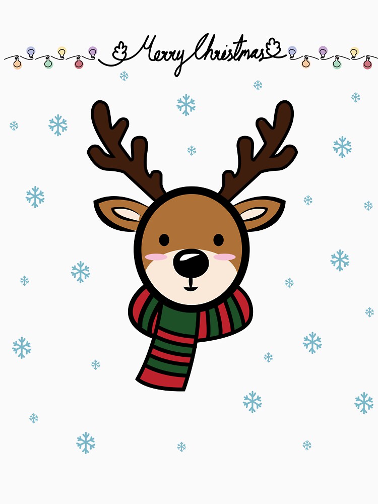 An adorable reindeer with Merry Chirstmas text by KanyaluckArtist