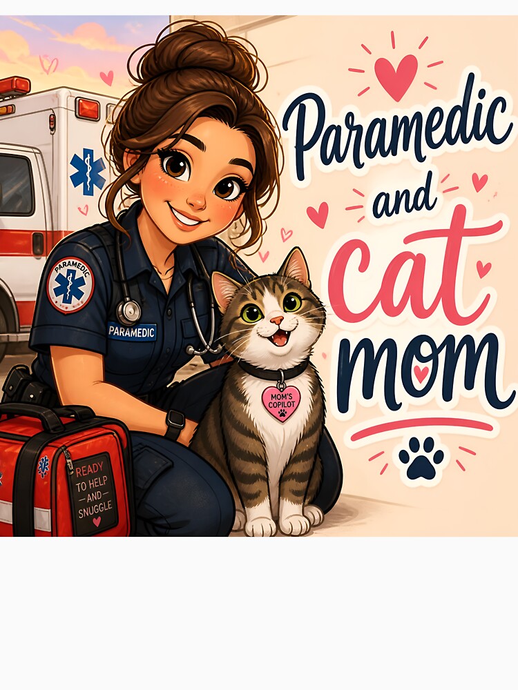 Paramedic and Cat Mom — Funny Paramedic Cat Mom Gift Shirt by DoggyDayLove