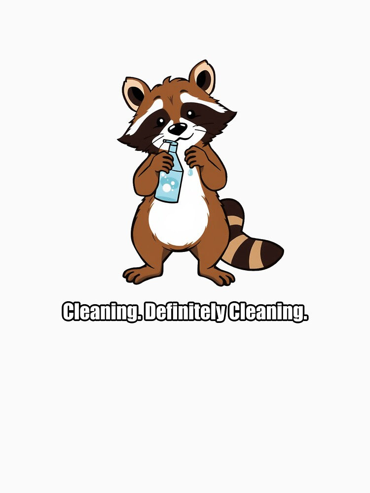 Raccoon - Cleaning Definitely Cleaning - Funny Raccoon Gift by pawdrops