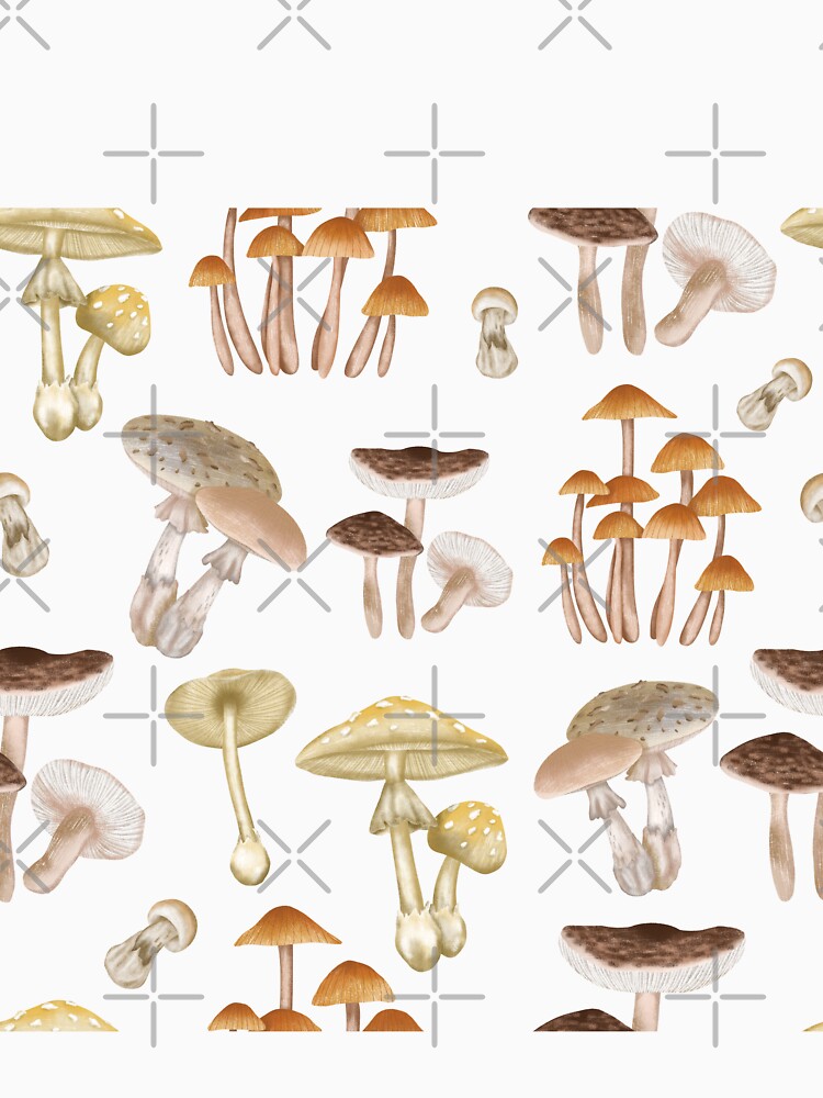 Woodland mushrooms seamless pattern by pinkyfish1010