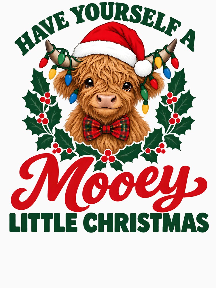 Have Yourself A Mooey Little Christmas Highland Cow Santa by clothesy7