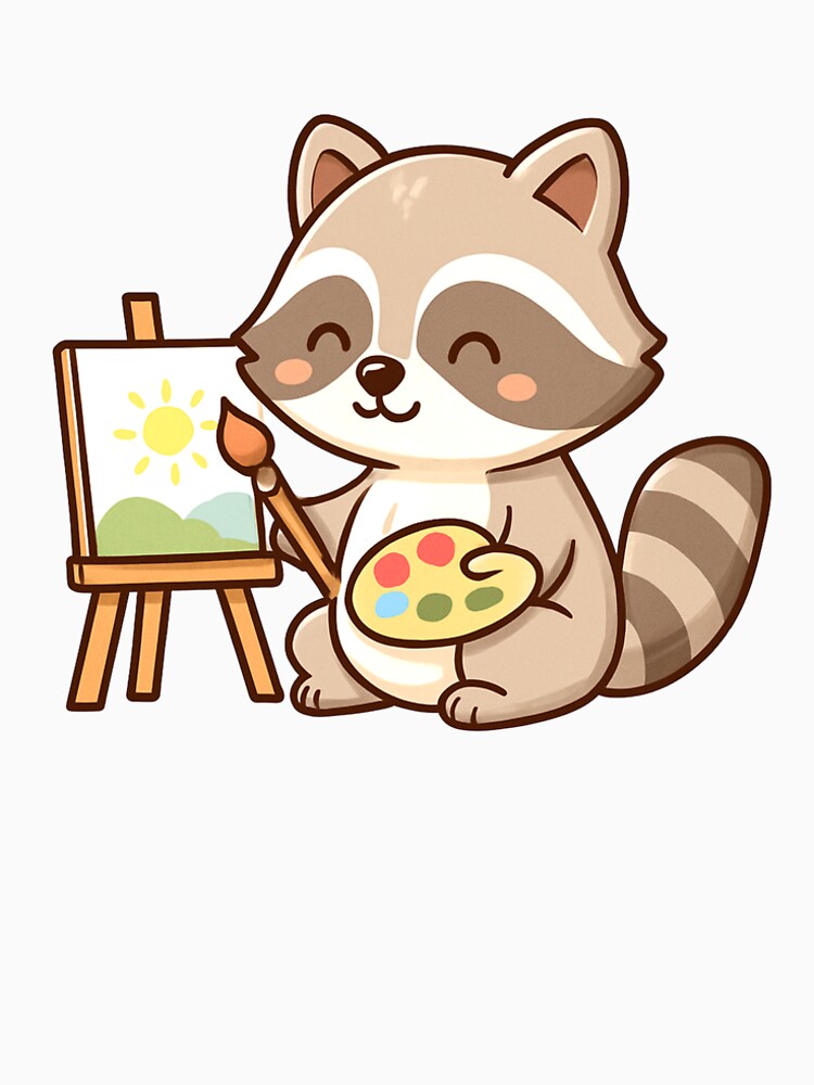 Cute Raccoon Painting on Canvas by KPArtzaaany