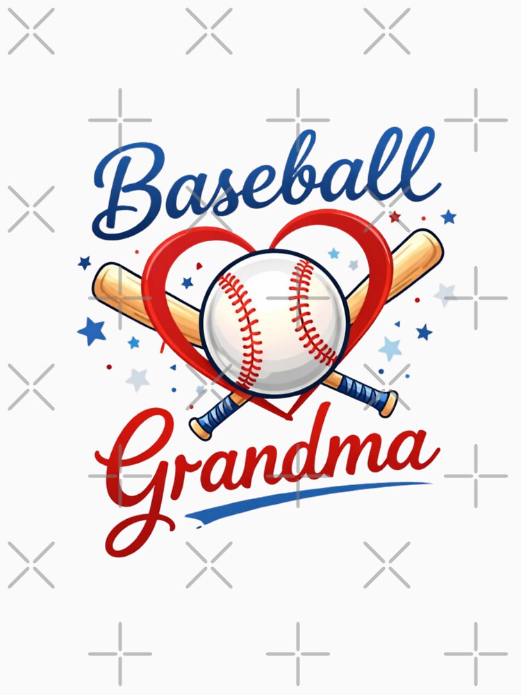 Baseball Grandma – Proud Baseball Grandmother Heart Bat Design by bilal sibgui