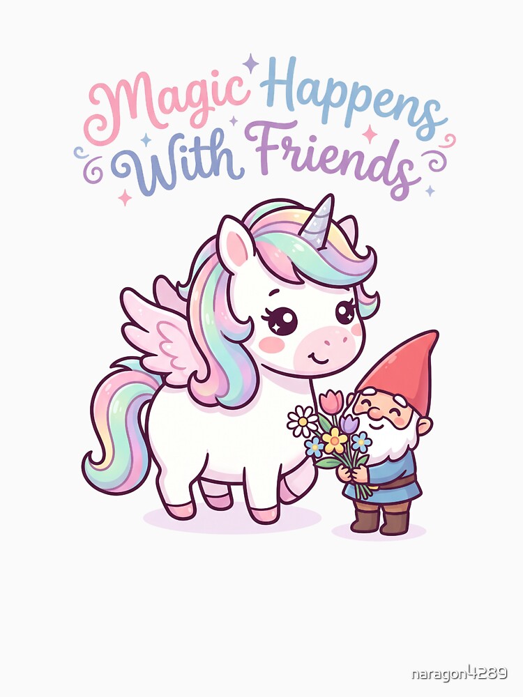 Cute Unicorn and Gnome Friendship by naragon4289