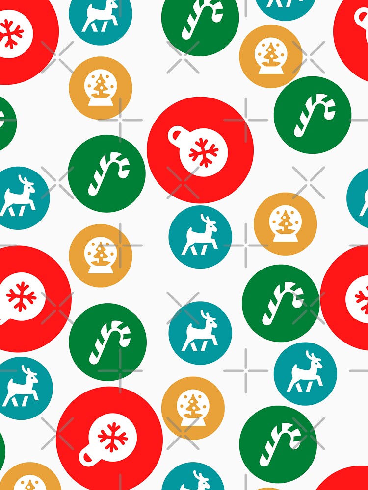 Be merry and bright holiday icons seamless pattern. by PeonyPeak