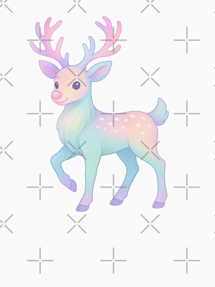 Pastel Christmas cute reindeer aesthetic by FatBirdie