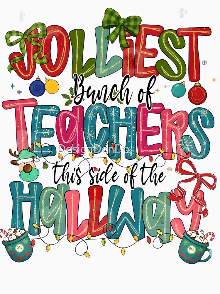 Jolliest Bunch Of Teacher, Teacher Christmas, Christmas Books, Christmas Teacher, Christmas Gift, Gift for Teachers by DesignDenDo ⭐⭐⭐⭐⭐