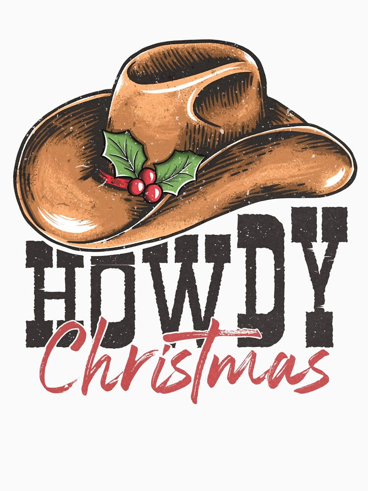 Howdy Christmas Cowboy Holiday Hat by sapnaela
