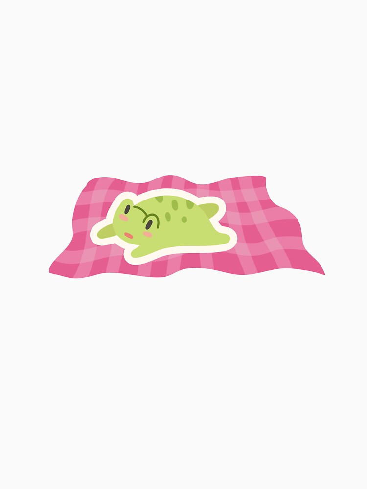 Cozy Frog on a Blanket – Cute Relaxing Frog Illustration by Geafixy
