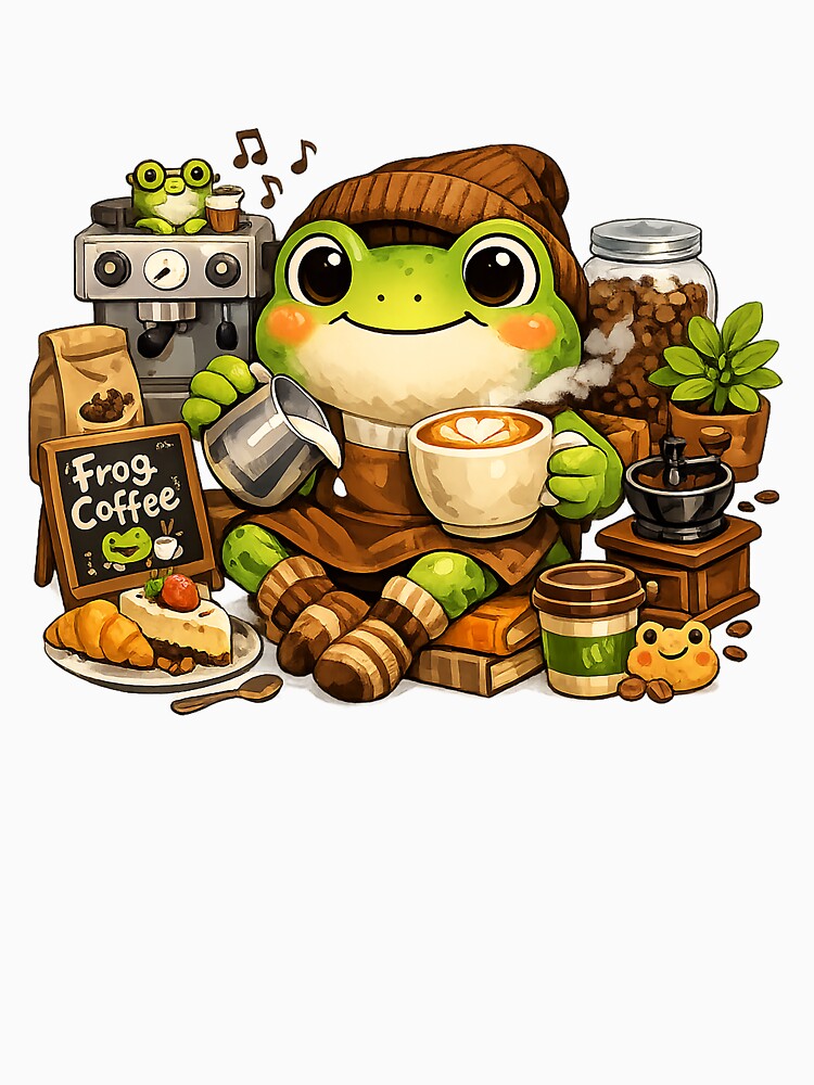 Kawaii Matcha Frog Coffee | Japanese Aesthetic Cute Froggy Cafe by CustomizingGift
