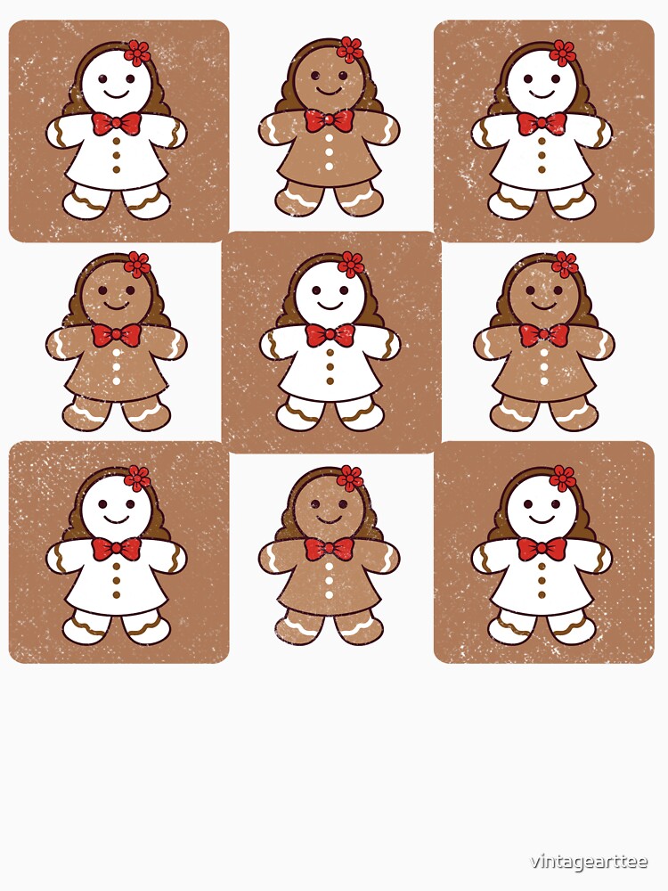 Checkered Gingerbread Woman by vintagearttee