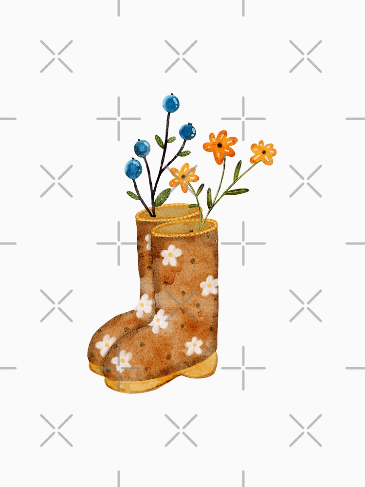 Cozy floral autumn boots by pinkyfish1010