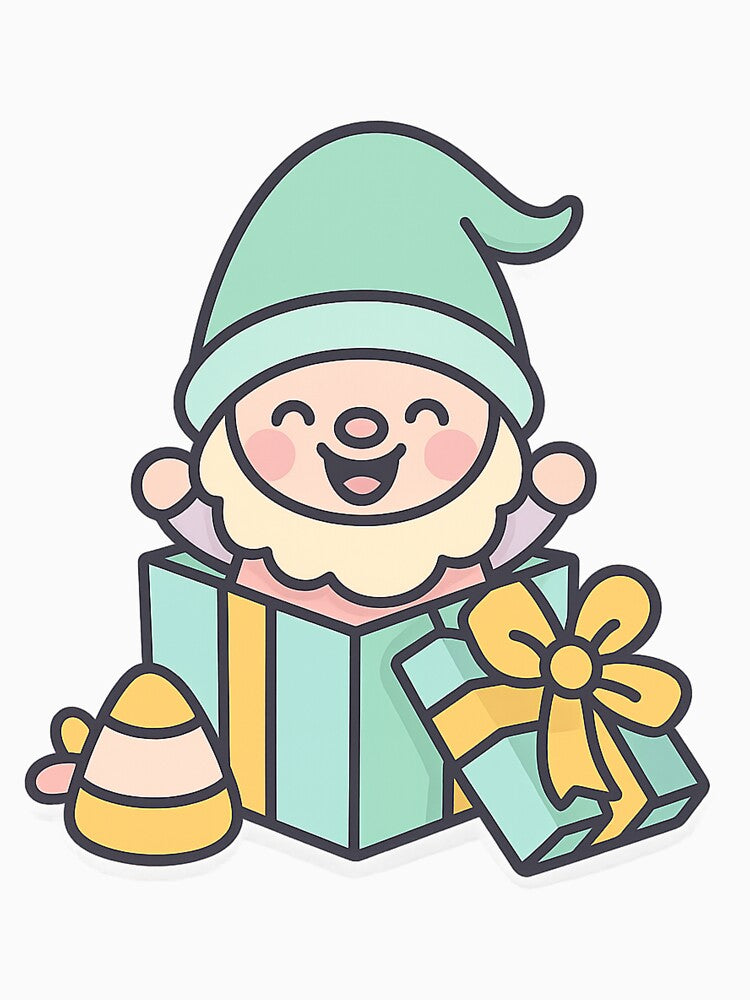 Baby Pastel Christmas Gnome – Inside Gift Box T-Shirt by PrintCreations9