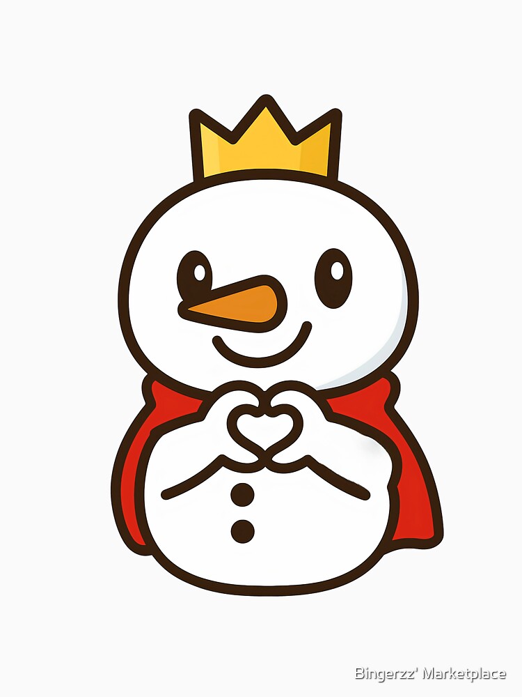Mixue Snowman Making a Heart Pose – Cute Cartoon Character by Bingerzz' Marketplace