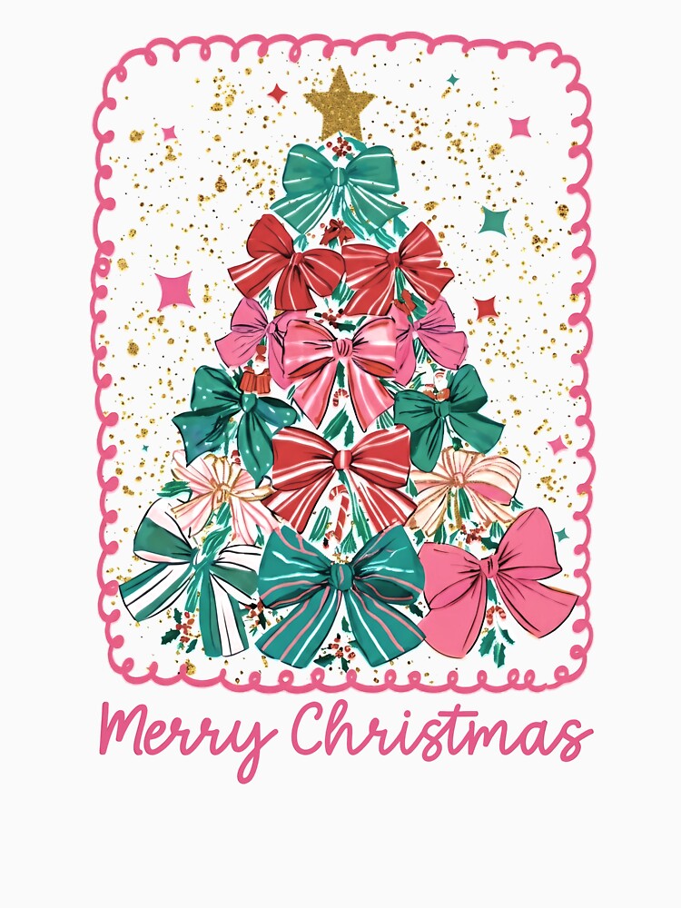 Merry Christmas Shirt, Coquette Christmas Sublimation Designs, Preppy Xmas T-shirt, Christmas 2025 Shirt, Trendy Xmas TBJ by ZelmaPrice