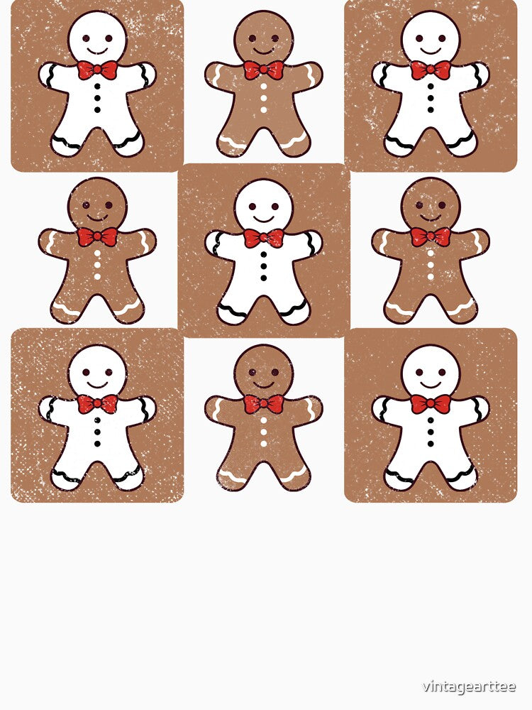 Checkered Gingerbread Man by vintagearttee