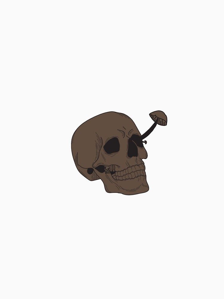 Skull with Mushrooms by Shadow-Shrooms