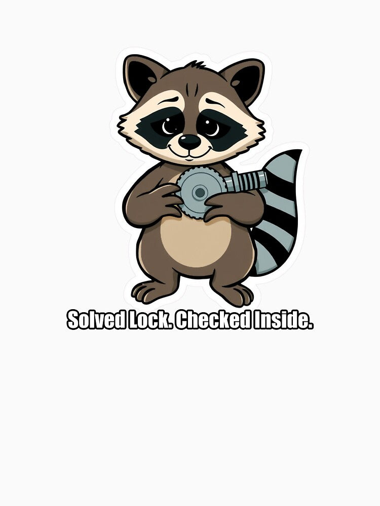 Raccoon - Solved Lock Checked Inside - Funny Raccoon Gift by pawdrops