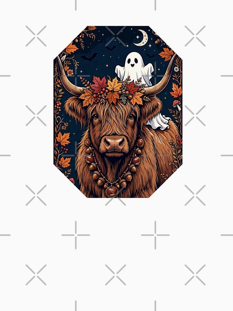 Halloween Highland Cow Ghost - Spooky Fall Autumn Cute Ghost Bats Moon by Neurospicy Trolls