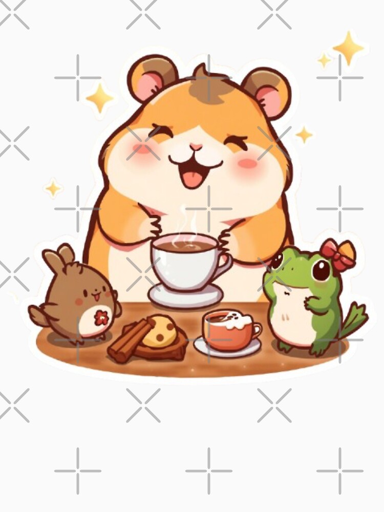 Happy Barista Hamster Kawaii Sticker | Cute Coffee Shop Friend by Stylestickers55