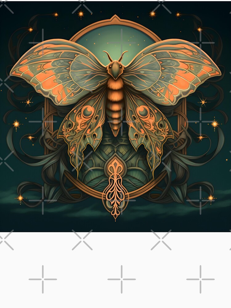 art nouveau moth art print by dcrc