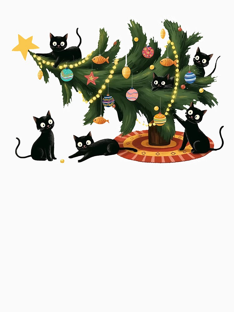 Christmas Tree Cat Cute Cat Lover Christmas Xmas Black Cat by bethanyrodgers6