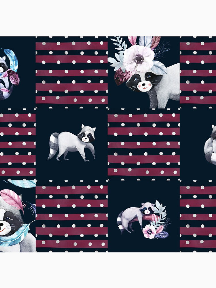 Raccoons Floral Feather by SweetThreads79