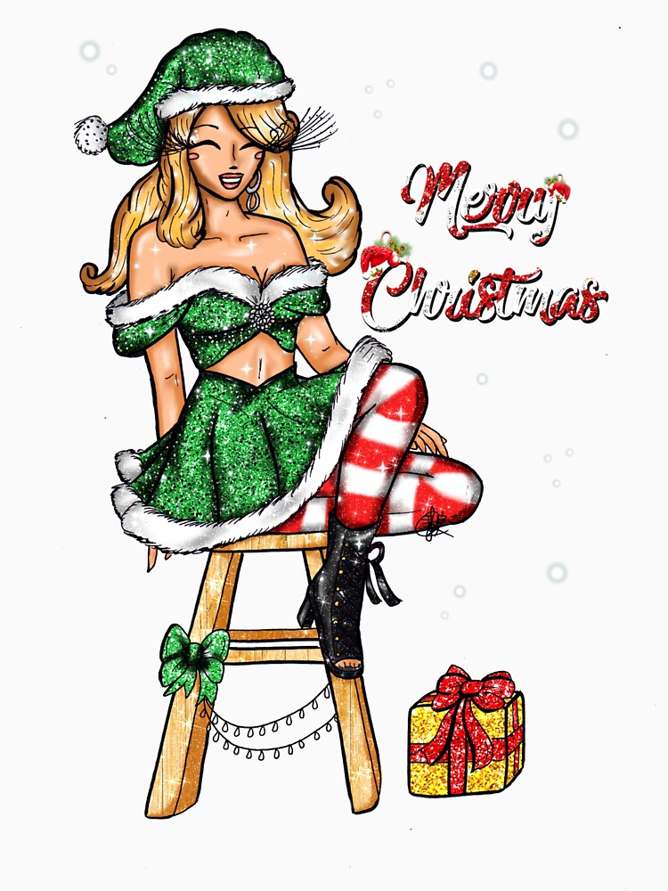 Christmas Santa Fashion Girl Green Outfits by Jolly-Yosei