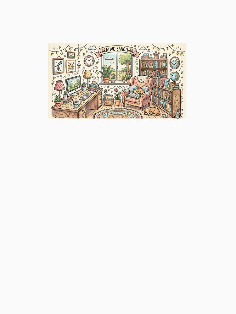 Cozy Creative Sanctuary Doodle Illustration by Ak-art-shop