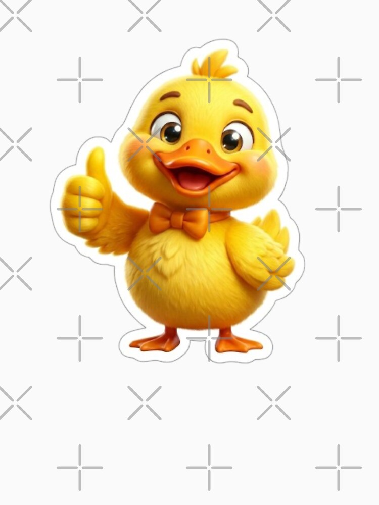 Cute Duck Thumbs Up Meme Kawaii 3D Sticker by MiniPrintMagic