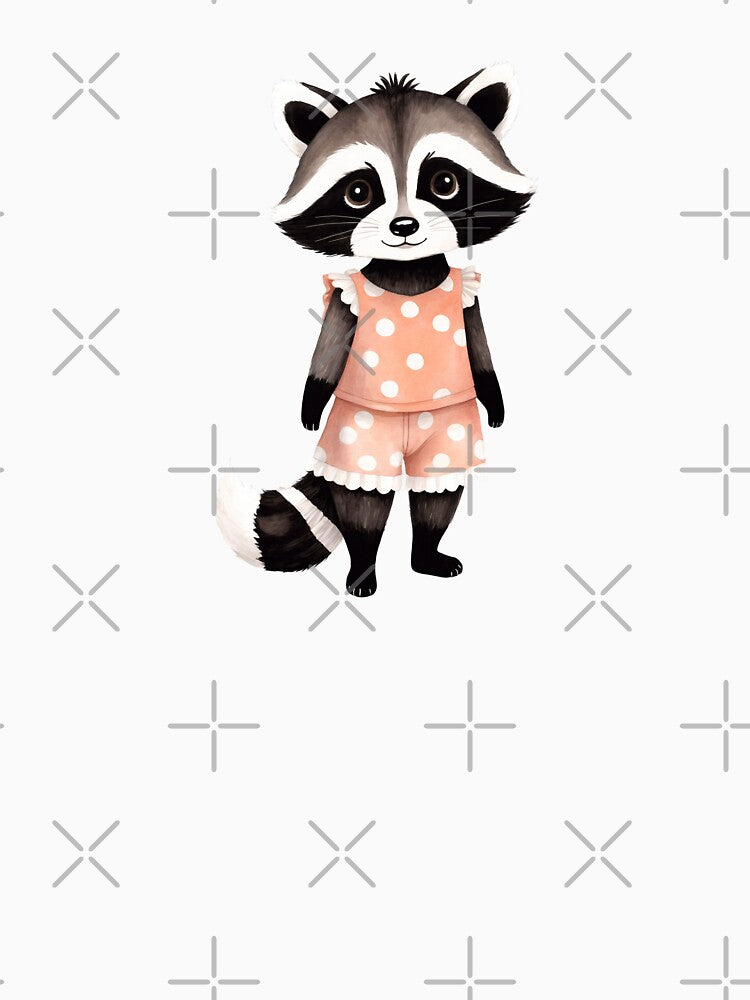 Delicate Watercolor Raccoon by Victoria Riabov