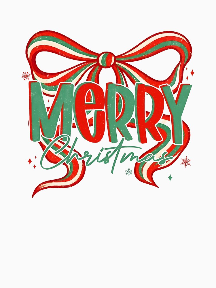 Merry Christmas Bow Retro Coquette Holiday by Dagmarporgnysdo